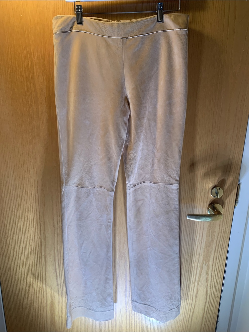 Women’s 100% Buttery-Soft Leather Pants - Tan-Size 10